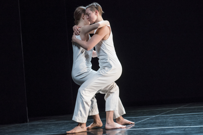 Trisha Brown Dance Company performs three dances at the Joyce Theatre on December 12, 2017.
These dances illuminate Brown?s connection to music: Salvatore Sciarrino?s flute in Geometry of Quiet; Dave Douglas's jazz sounds in Groove and Countermove; and Jean-Phillippe Rameau?s baroque opera in L?Amour au théâtre.
Photo Credit: Stephanie Berger.