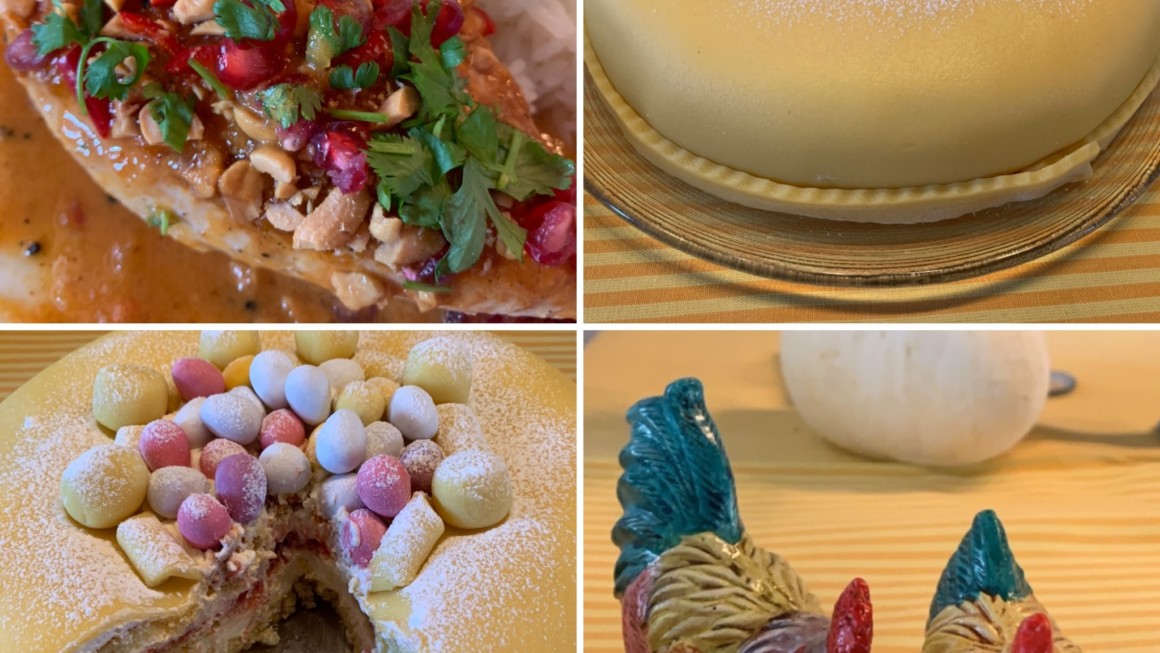 Bursdagsselskap: Kylling med kremet mangosaus til middag og marsipankake til kaffen: heldige oss som var invitert