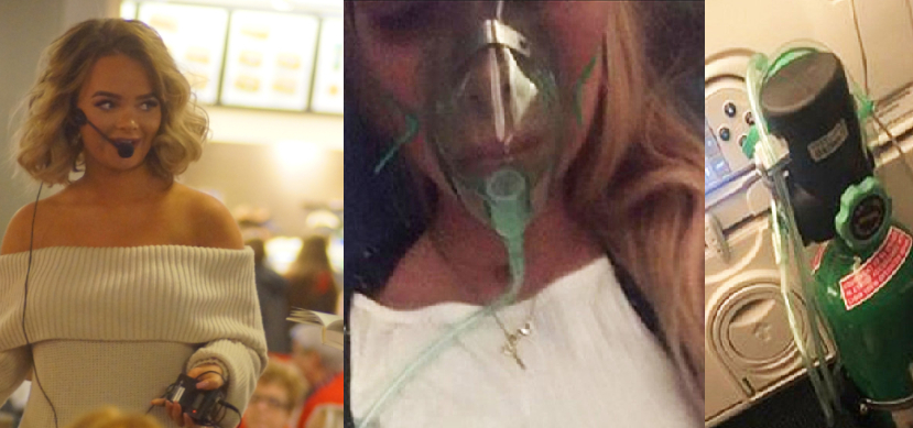 Toppblogger Sophie Elise (22) opplevde skrekken på flytur. Hun fikk ikke puste, og svimte helt av på flyet!