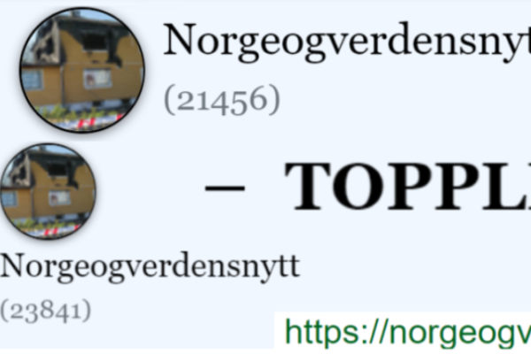 Følg NorgeOgVerdensNytt. Har du noe du gjerne vil dele? Er du fra Telemark eller Vestfold?