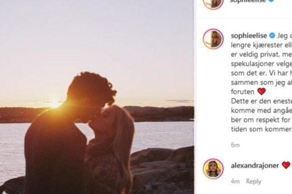 Da er Sophie Elise (26) endelig singel igjen – hun har gjort det slutt med kjæresten for godt
