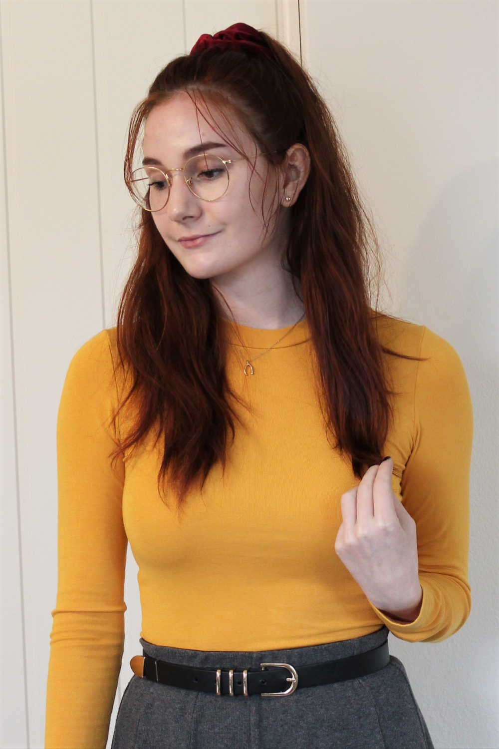 Mustard yellow outfit for school