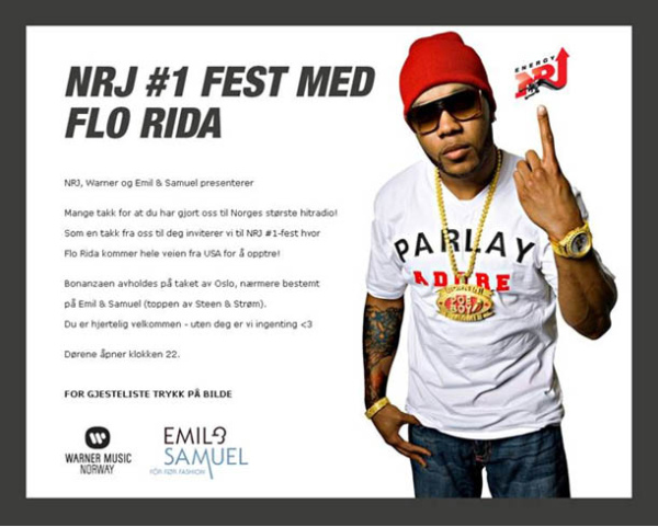 Flo Rida invitasjon!