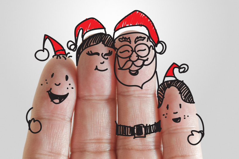 Fingers Family and christmas background