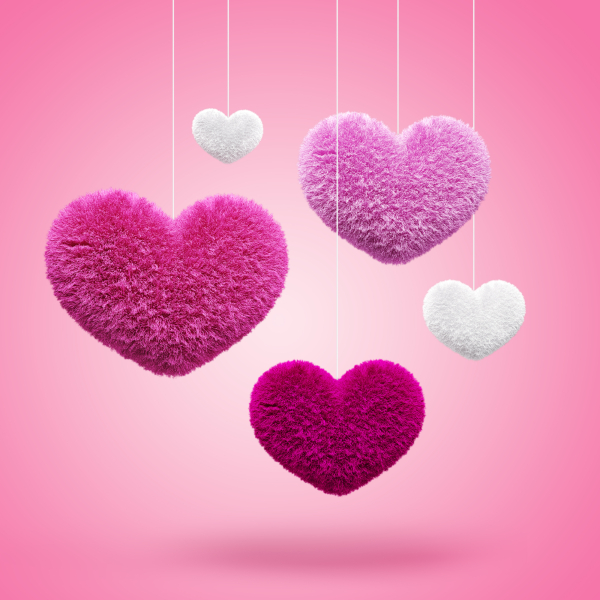 Fluffy hearts. Valentine's day